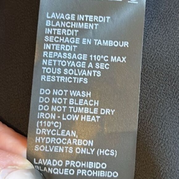 The Kooples Black Velvet Long Sleeve Wrap Style Mini Dress w Rhinestone Buttons - Picture 10 of 10